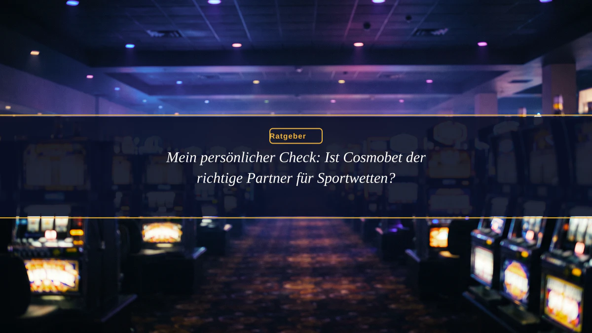 Mein persönlicher Check: Ist Cosmobet der richtige Partner für Sportwetten?
