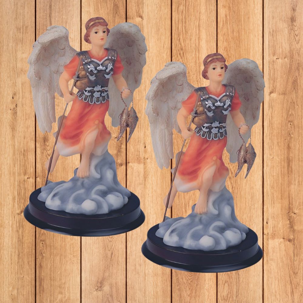 2-PC Gift Set 6″H Archangel Raphael Angel of Healing Holy Figurine Ornament