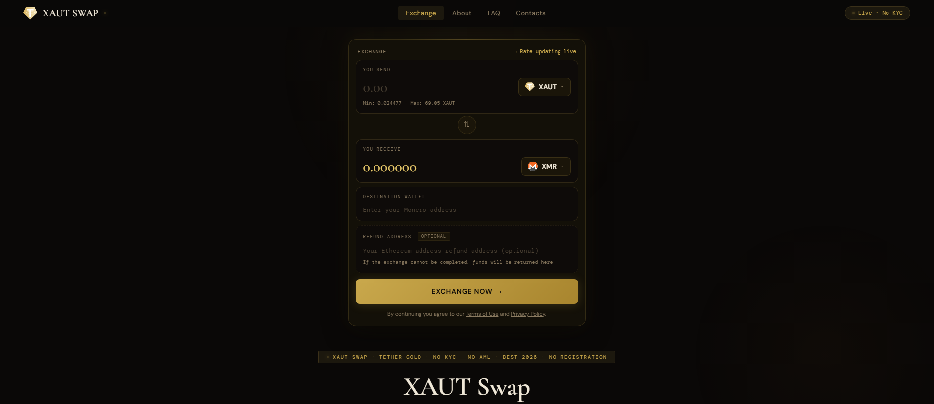 Stored capture of xautswap.finance