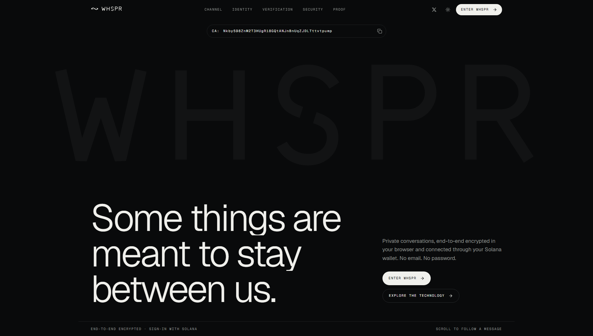 Stored capture of whspr.finance