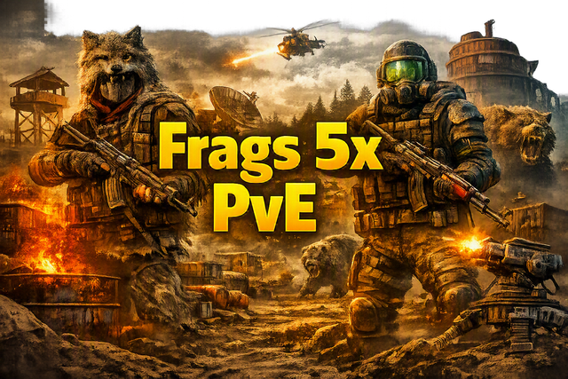 Баннер сервера [EU] Frags 5x | PvE | No Raiding | TP's | Kits | MyMini | Shop