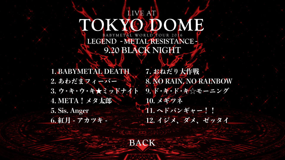 BABYMETAL LIVE AT TOKYO DOME LEGEND - METAL RESISTANCE - 2枚組 Blu-ray