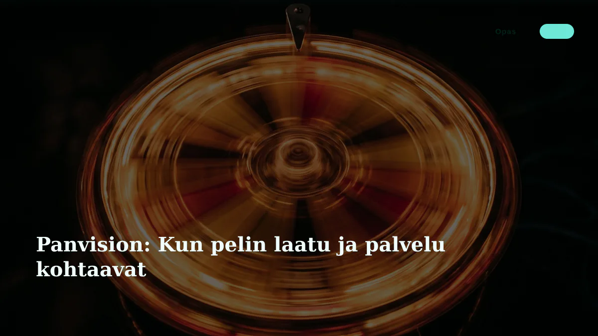 Panvision: Kun pelin laatu ja palvelu kohtaavat