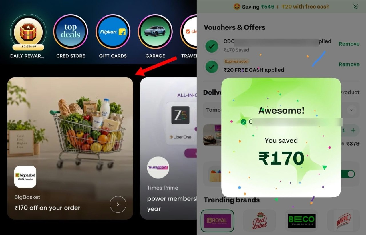 Cred Bigbasket Flat – Just ₹170 | Top Unbeatable Deal Cred Bigbasket Flat – Just ₹170 | Top Unbeatable Deal