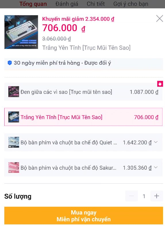 AULA | Bàn Phím Cơ Không Dây Bluetooth 3 Chế Độ Có Màn Hình 80 Phím
