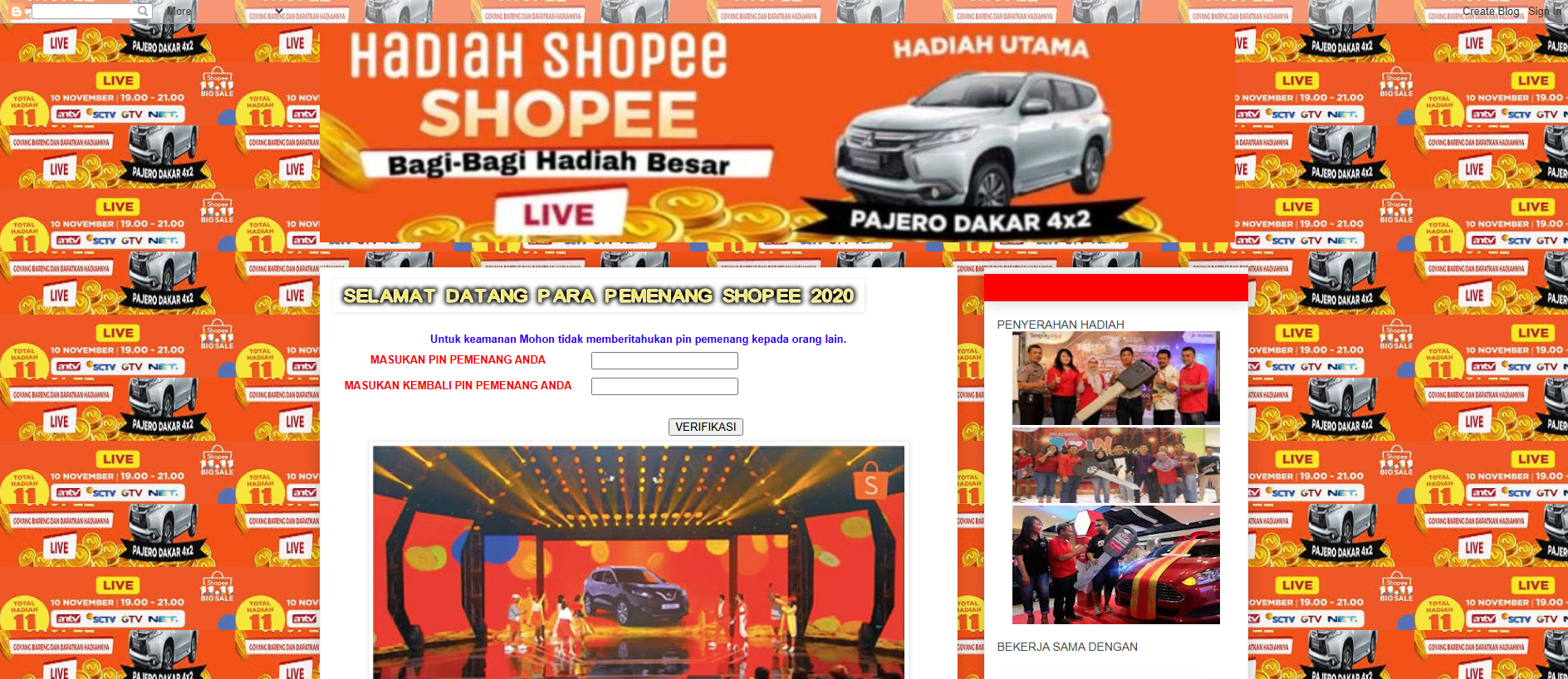 Stored capture of galerihadiah-shopee789.blogspot.com
