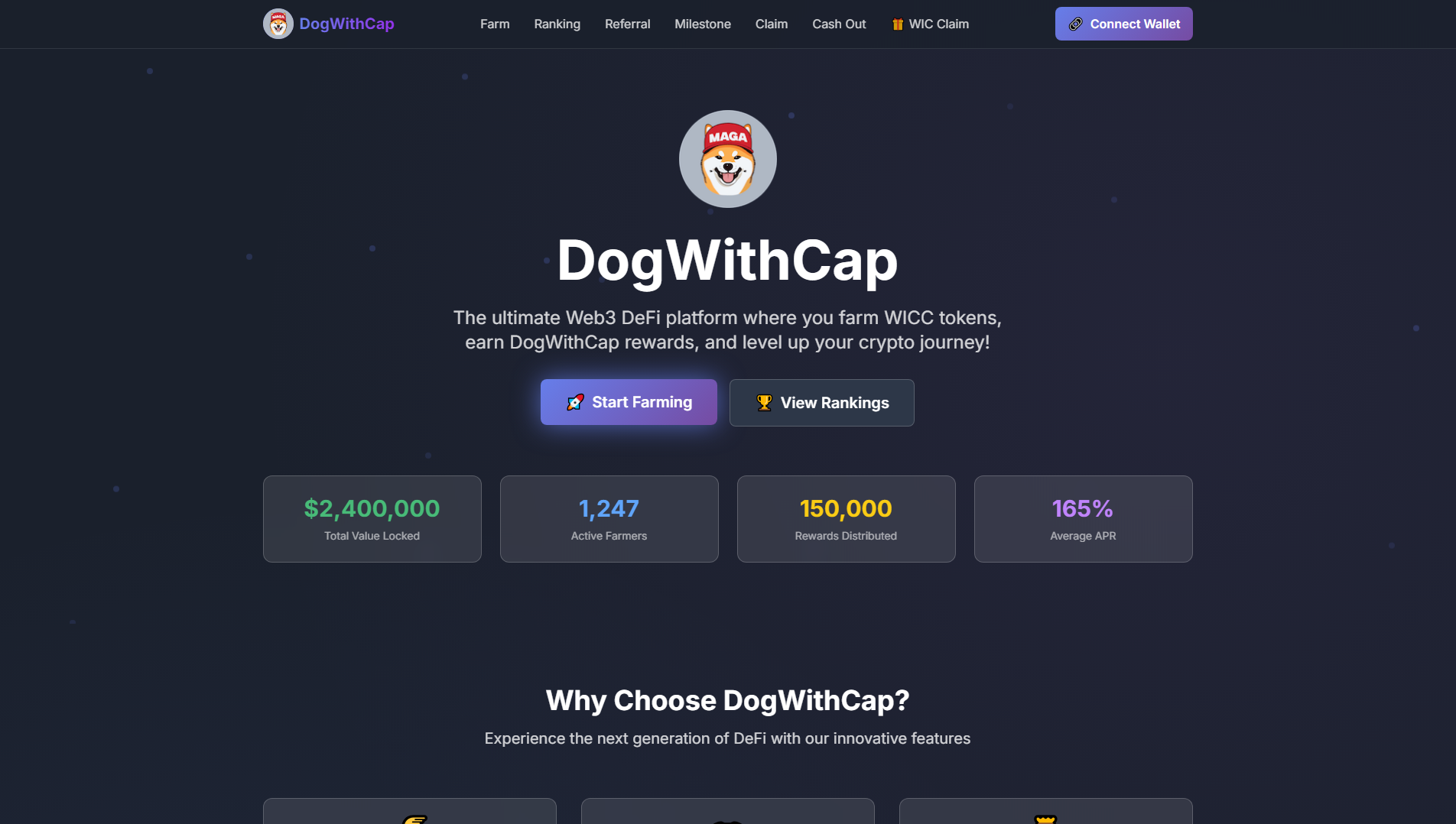 Stored capture of staking.dogwithcap.xyz