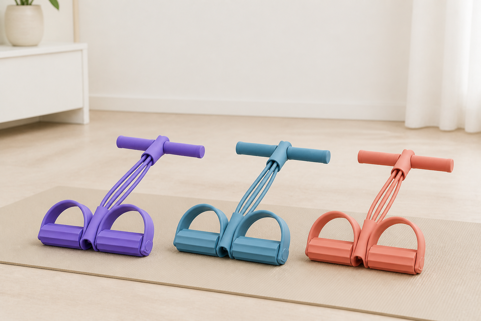 Senioro FlexCore în trei variante de culoare pe o saltea de yoga