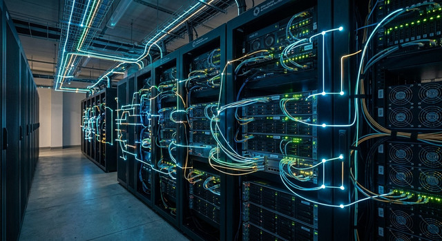 Image of a server room representing open source automation