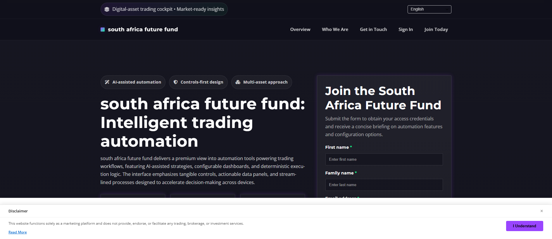 Stored capture of southafricafuturefund.digital