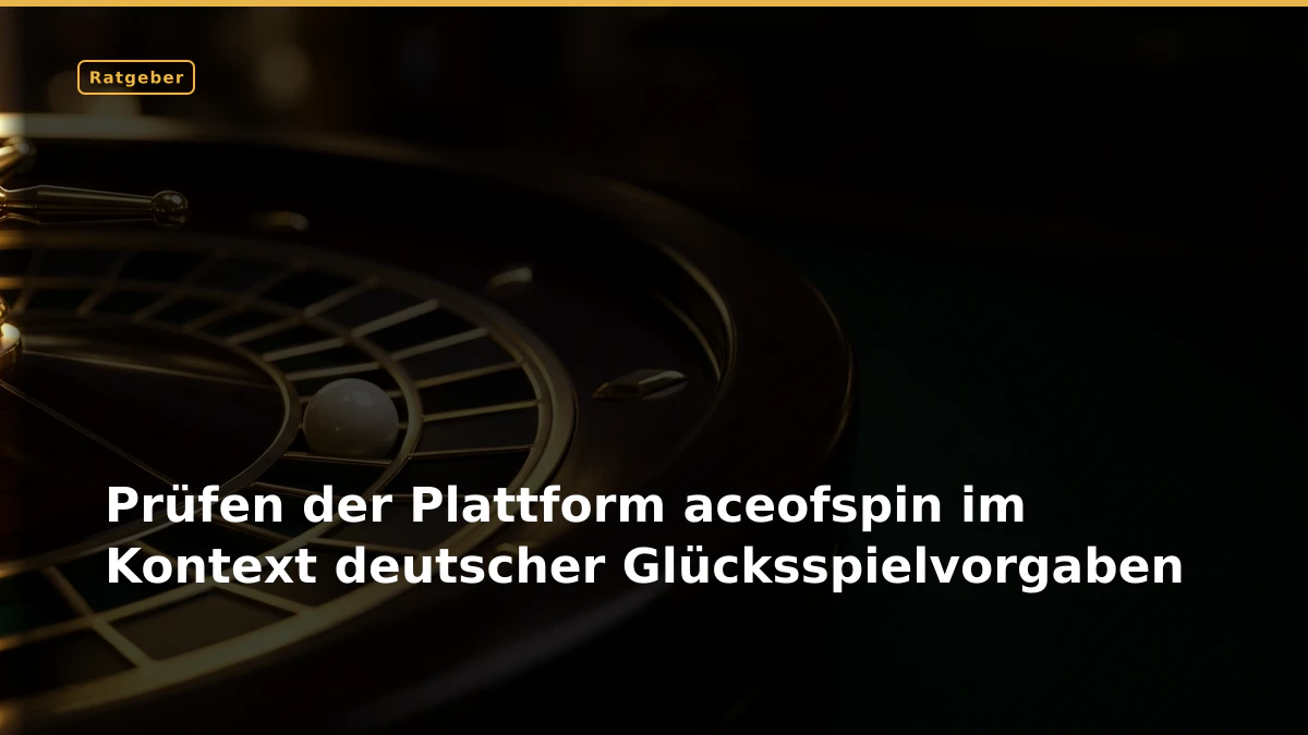Prüfen der Plattform aceofspin im Kontext deutscher Glücksspielvorgaben