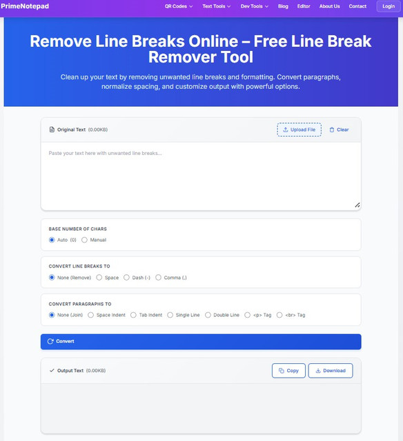 Remove Line Breaks Online