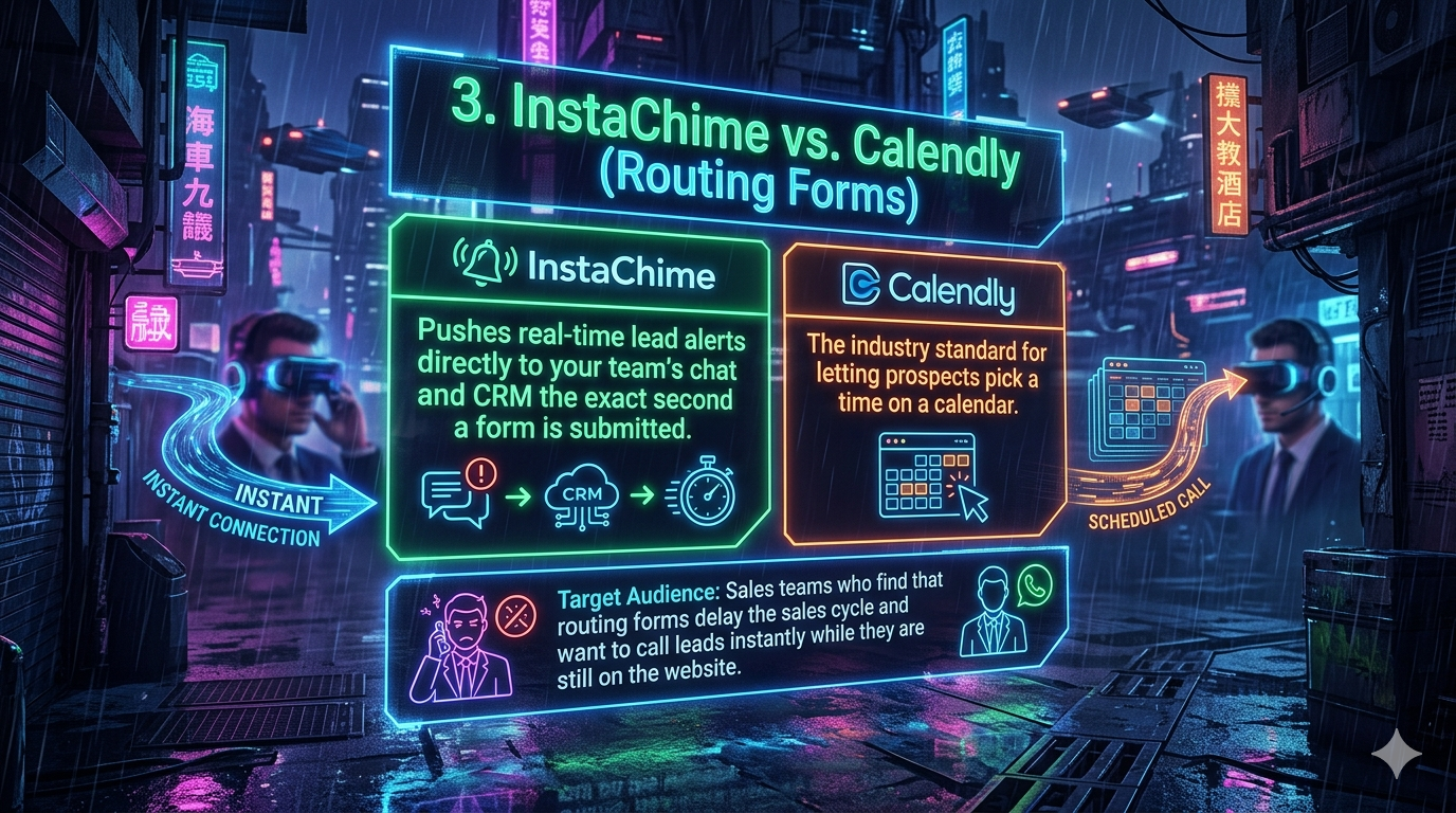 InstaChime vs. Calendly (Routing Forms): Instant Alerts vs. Calendar Scheduling cover image