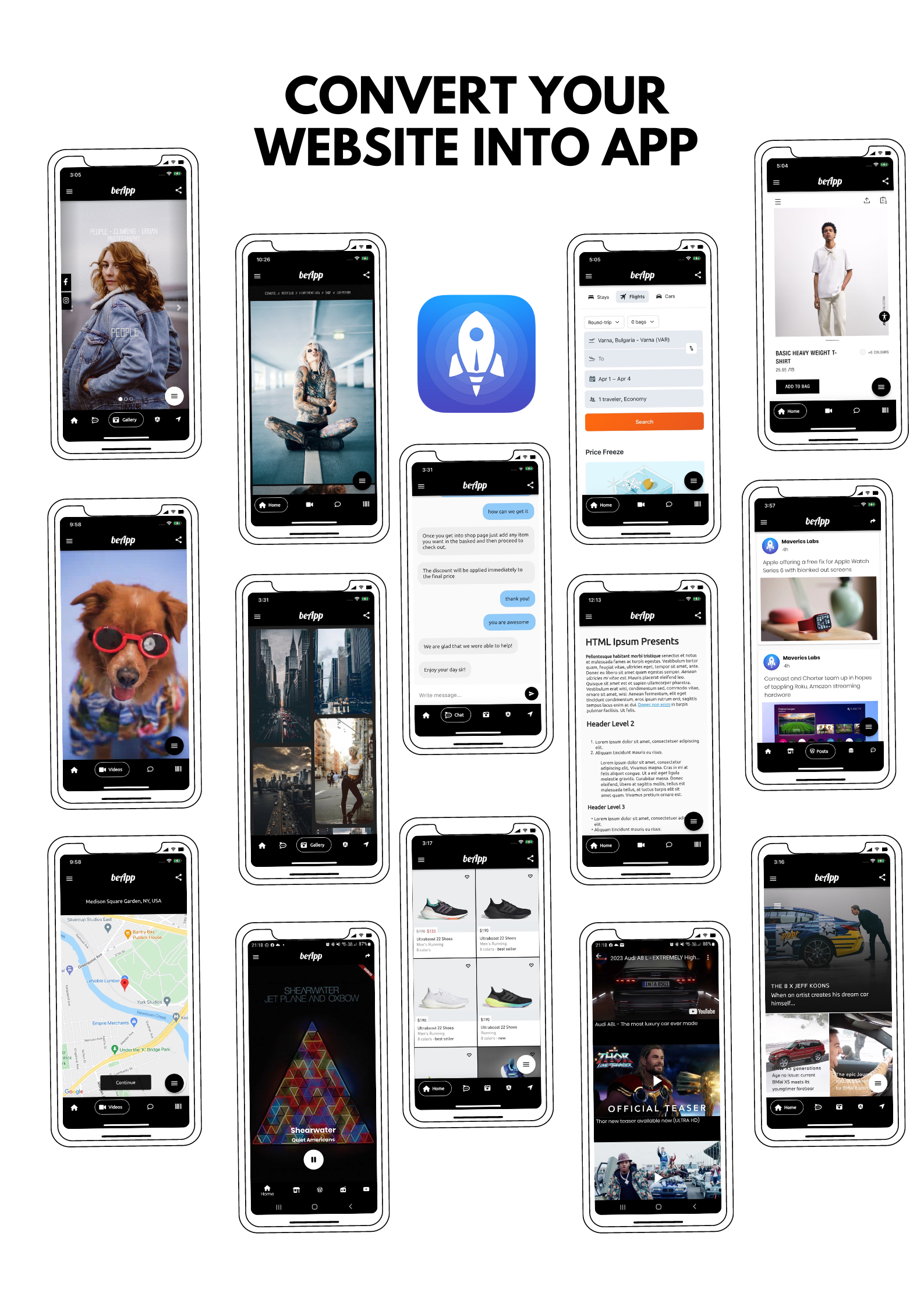 Rocket BeApp MINI - Flutter Web Converter