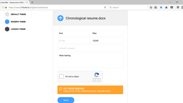 contactme error