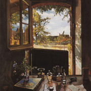 Окно дверь пейзаж (Открытая дверь в сад) 1934