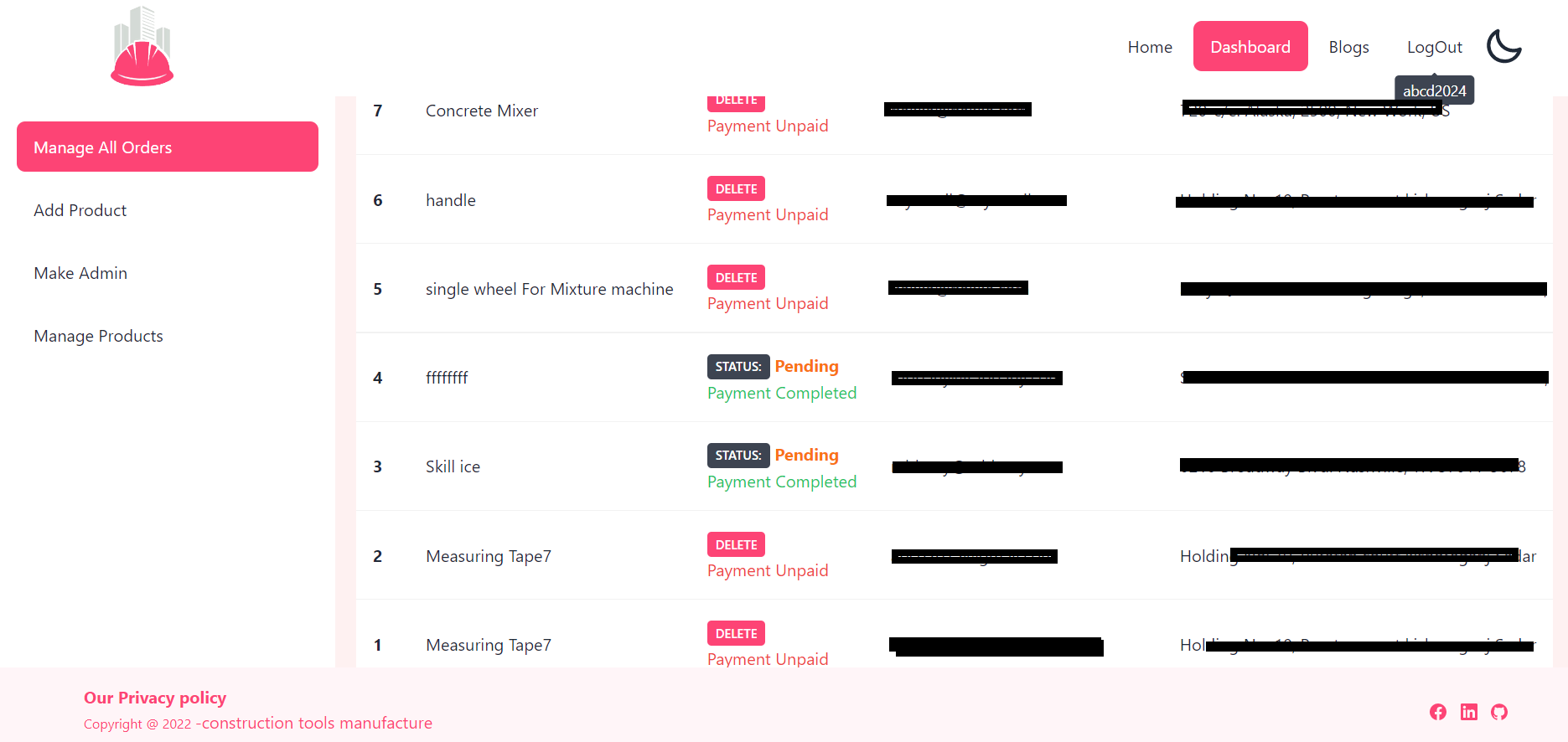 Construction Tools Manufacturer screenshot 1