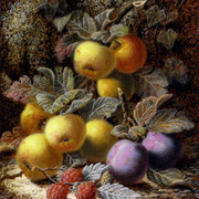 Clare-Oliver-Still-Life-With-Apples-Plums-And-Raspberries