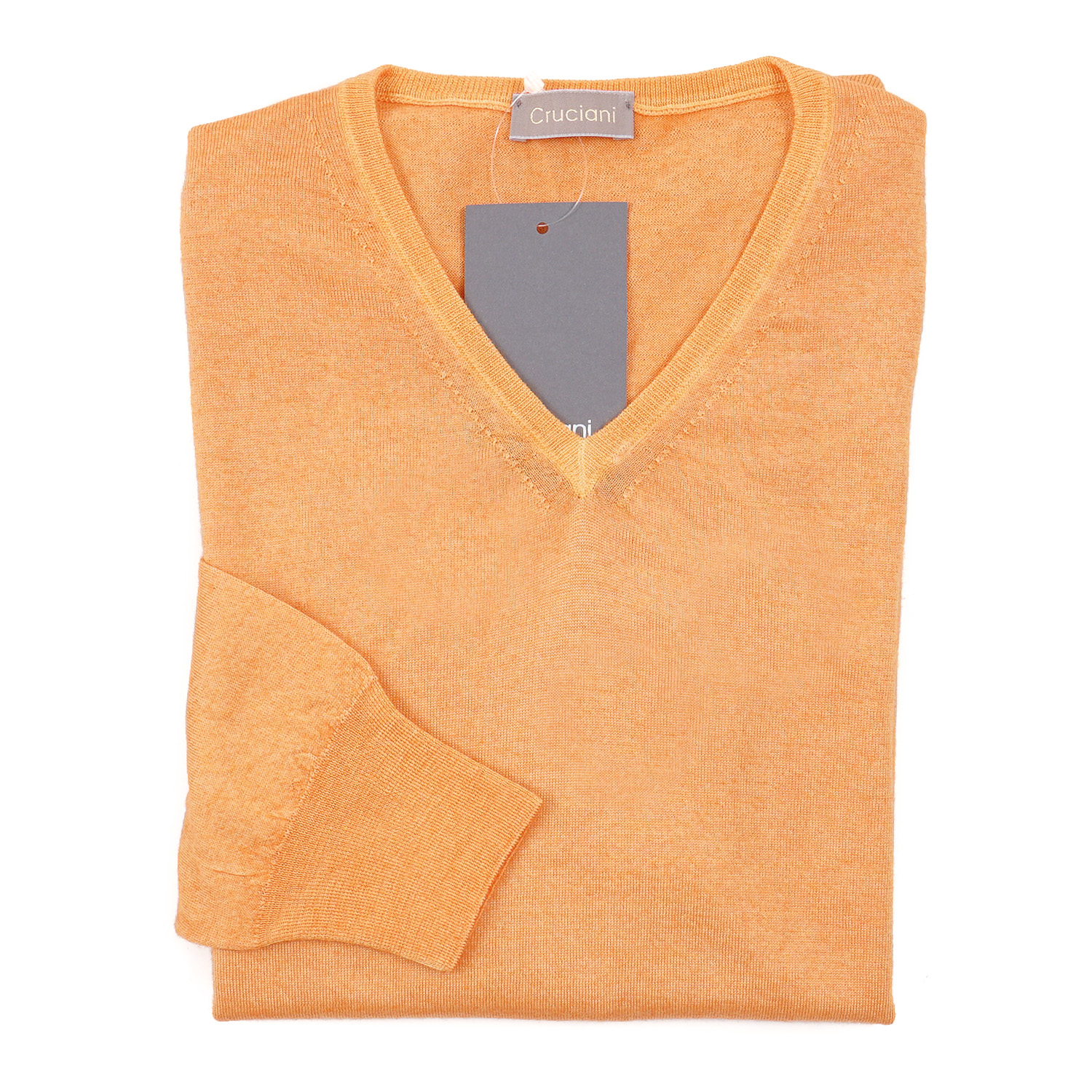 Cruciani Orange Lightweight Cashmere-Silk Sweater M (Eu 50) NWT 