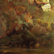 Ferns-and-Rocks-on-an-Embankment-1869