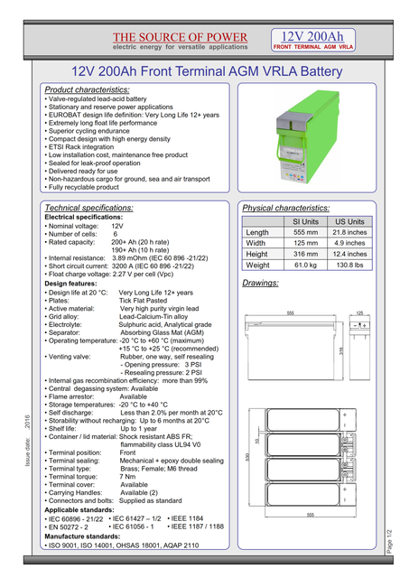 12V 200Ah 2016 model brochure hosted at ImgBB — ImgBB