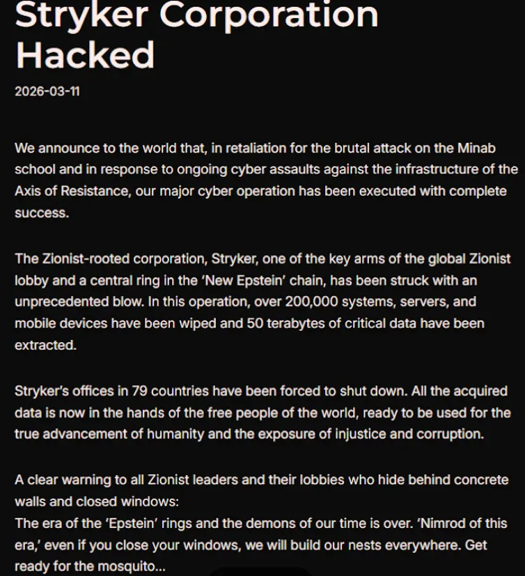 Iranian Hackers Claim Cyber Attack on Medical Tech Firm