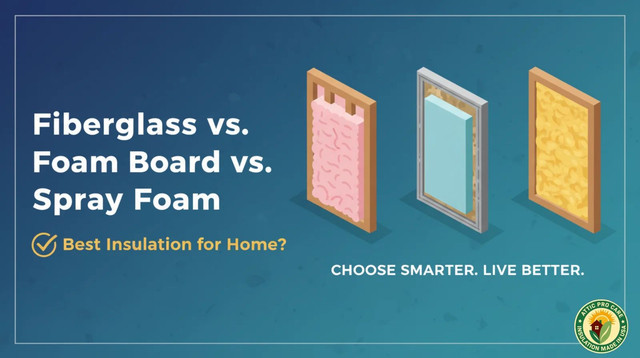 Fiberglass vs foam board vs spray foam