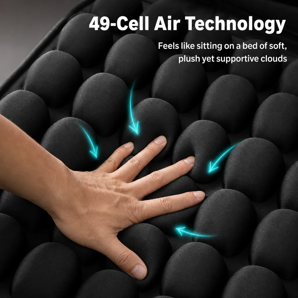 Soft, plush air cells respond to pressure