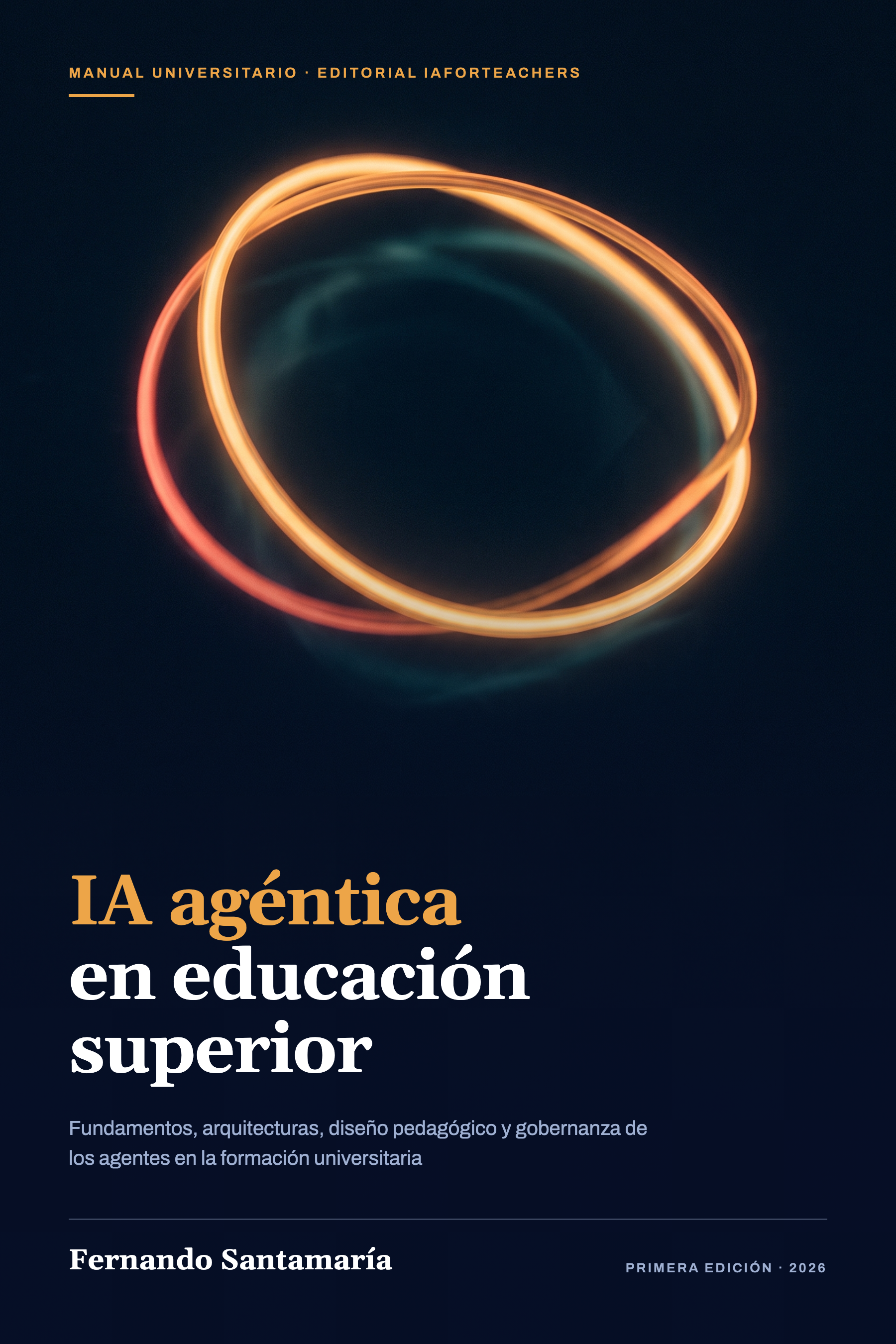 Portada del libro IA agéntica en educación superior, de Fernando Santamaría