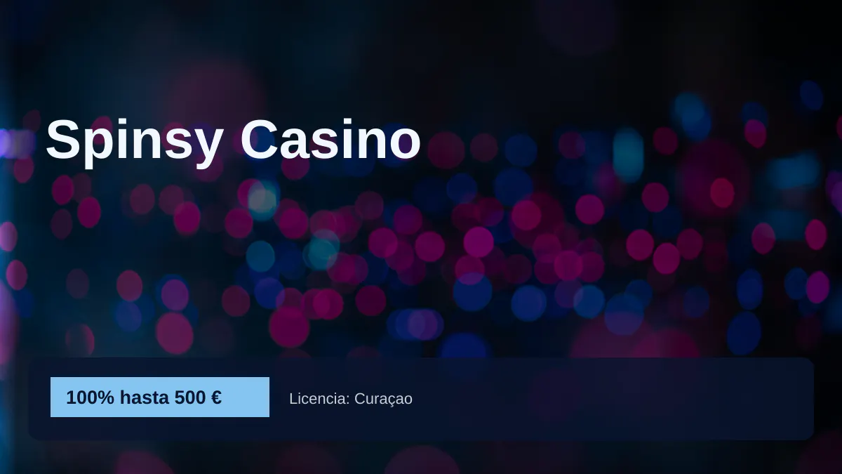 Spinsy Casino  bono de bienvenida 100% hasta 500  + 20 FS, pagos: Visa, Mastercard, Skrill, Neteller, Paysafecard