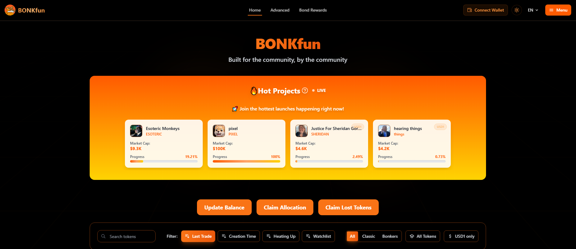 Screenshot of bonk-fun.live