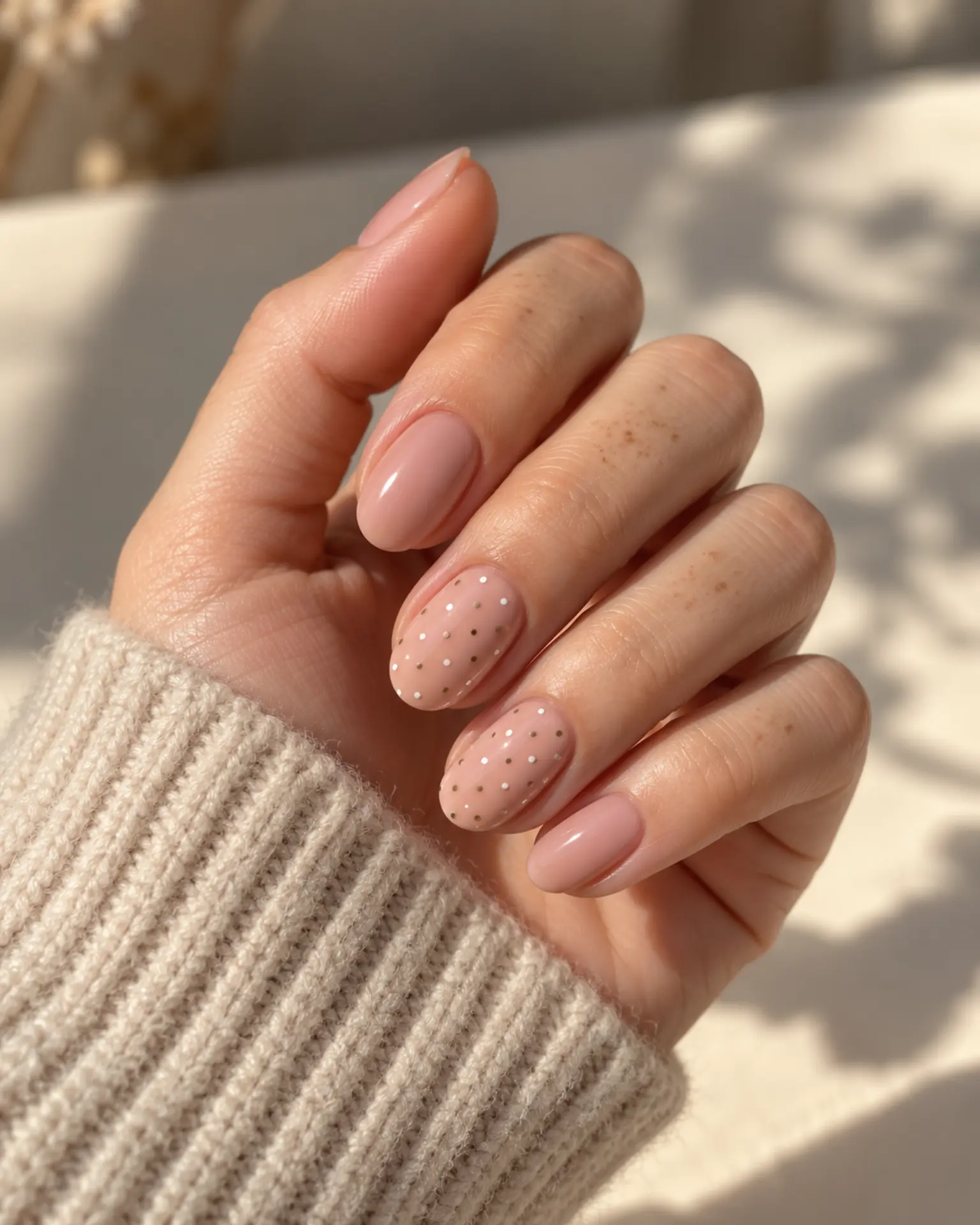 Birthday Micro-Dot Accent manicure inspiration for birthday nail ideas