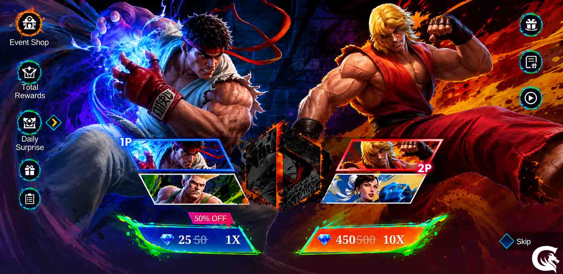 MLBB x Street Fighter 6 collaboration skins lineup