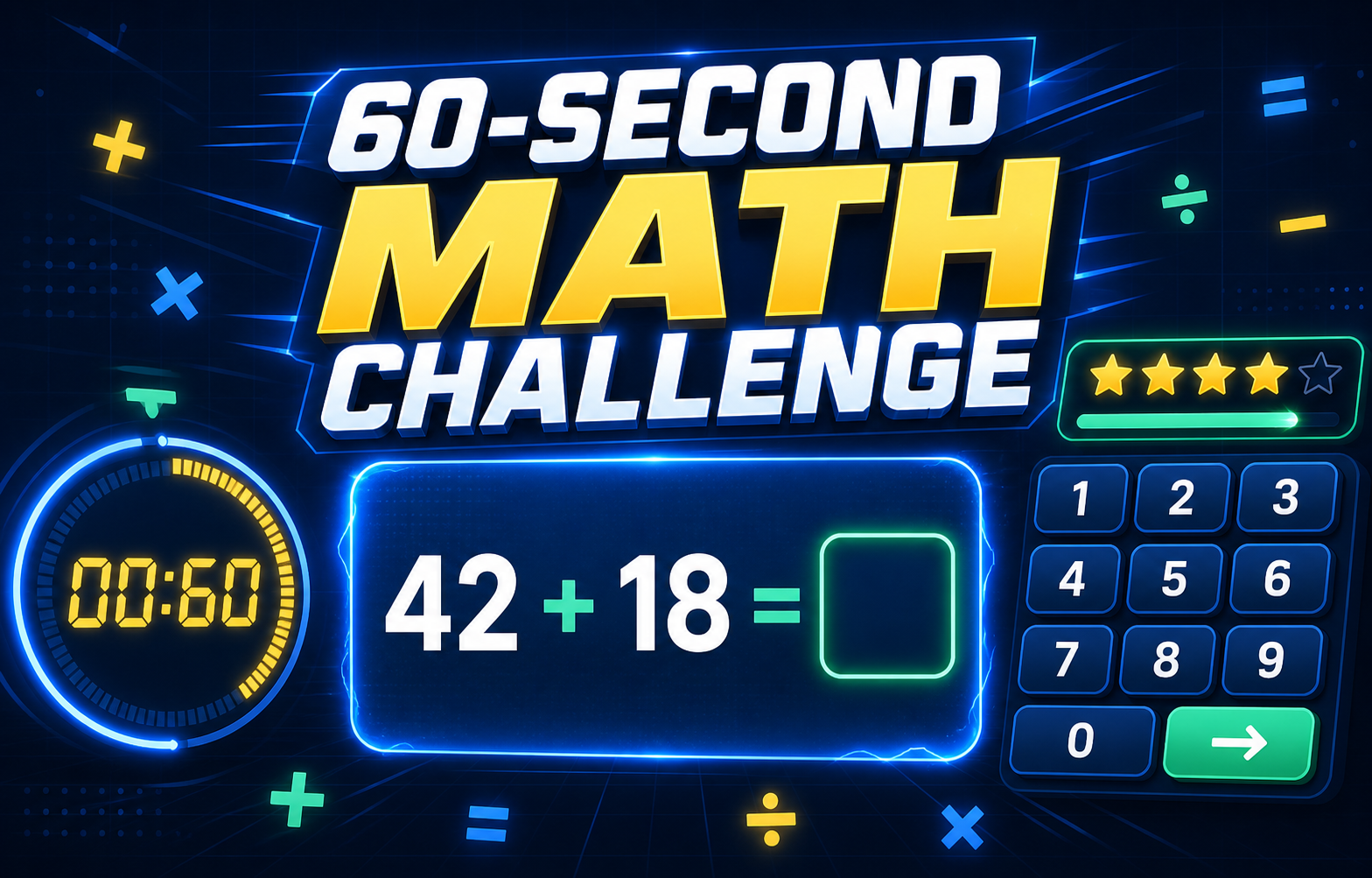 60-Second Math Challenge browser game