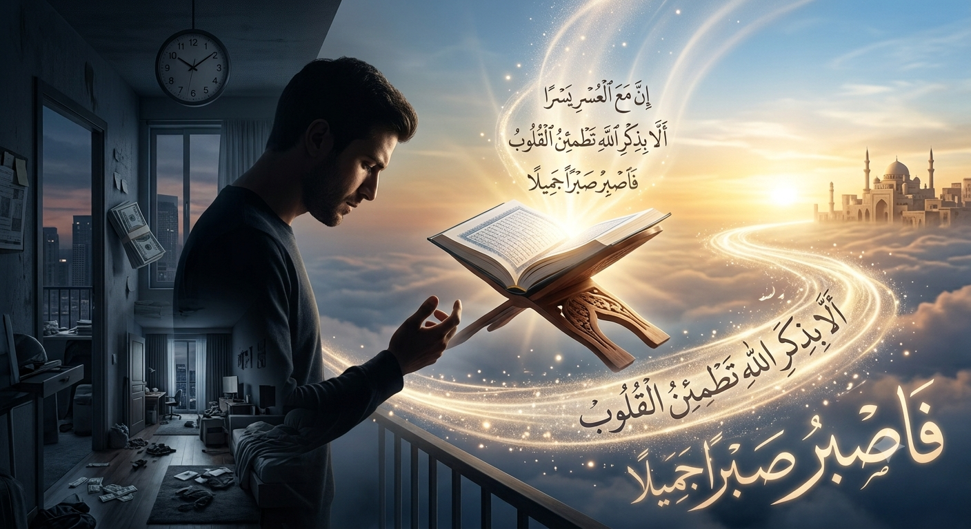 القرآن الكريم كمنهج حياة يساعد على الصبر على الابتلاء وتجاوز الابتلاءات اليومية