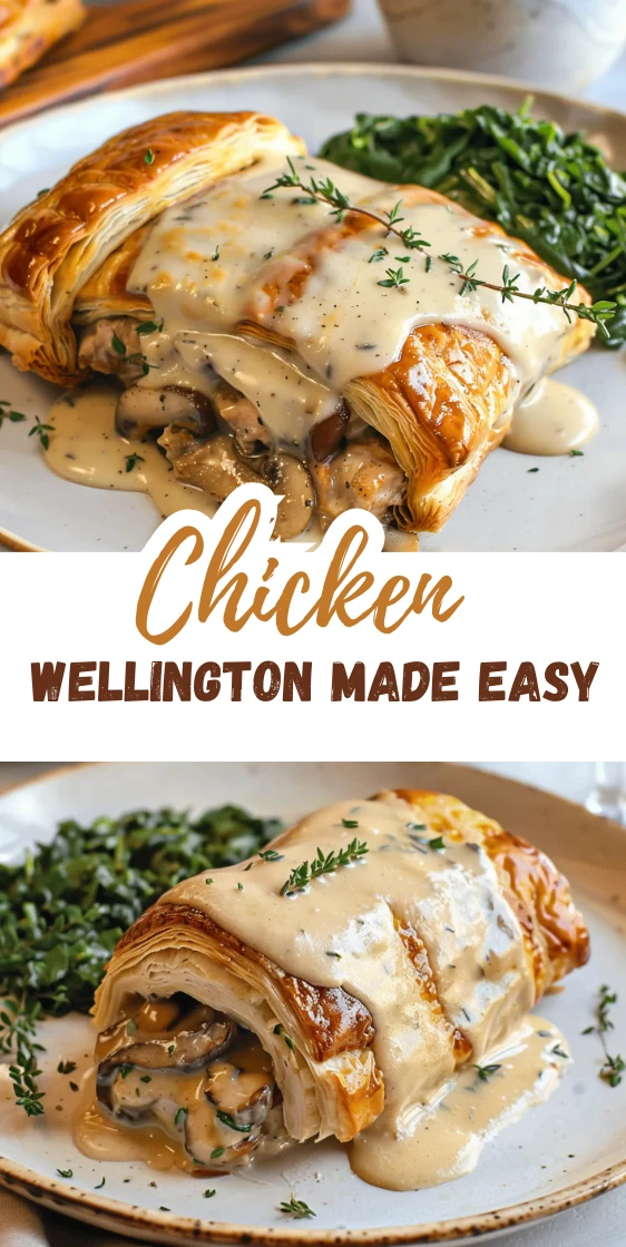 Elegant Chicken Wellington with Dijon Cream Sauce for Dinner