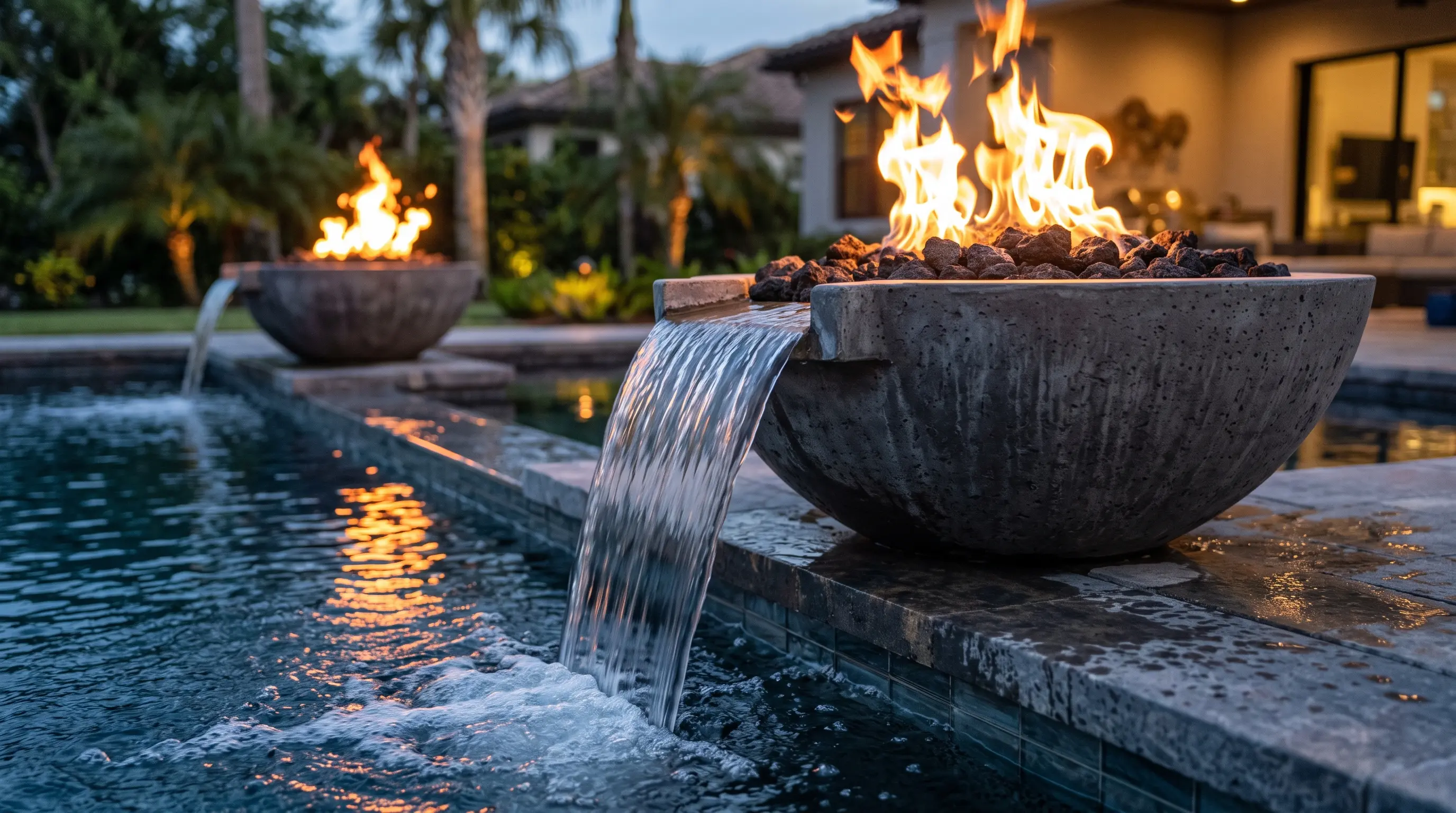 Fire and Water Scupper Bowls Pool