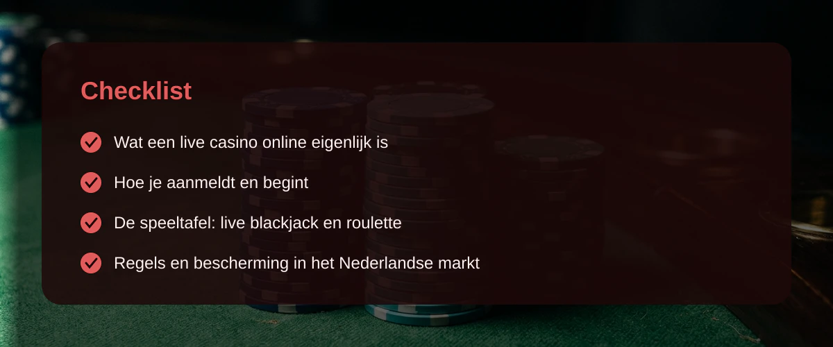 Live casino online: hoe het nu voelt en wat ik ervan houd — Checklist