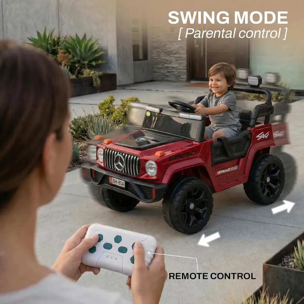80A Battery Operated Jeep for Kids with RC Control | Kids Electric Battery Car with 4x4 Motors, RGB Lights & Music | Rechargeable Electric Car for Kid Aged 1–6 Years | 30Kg Weight capacity photo 4