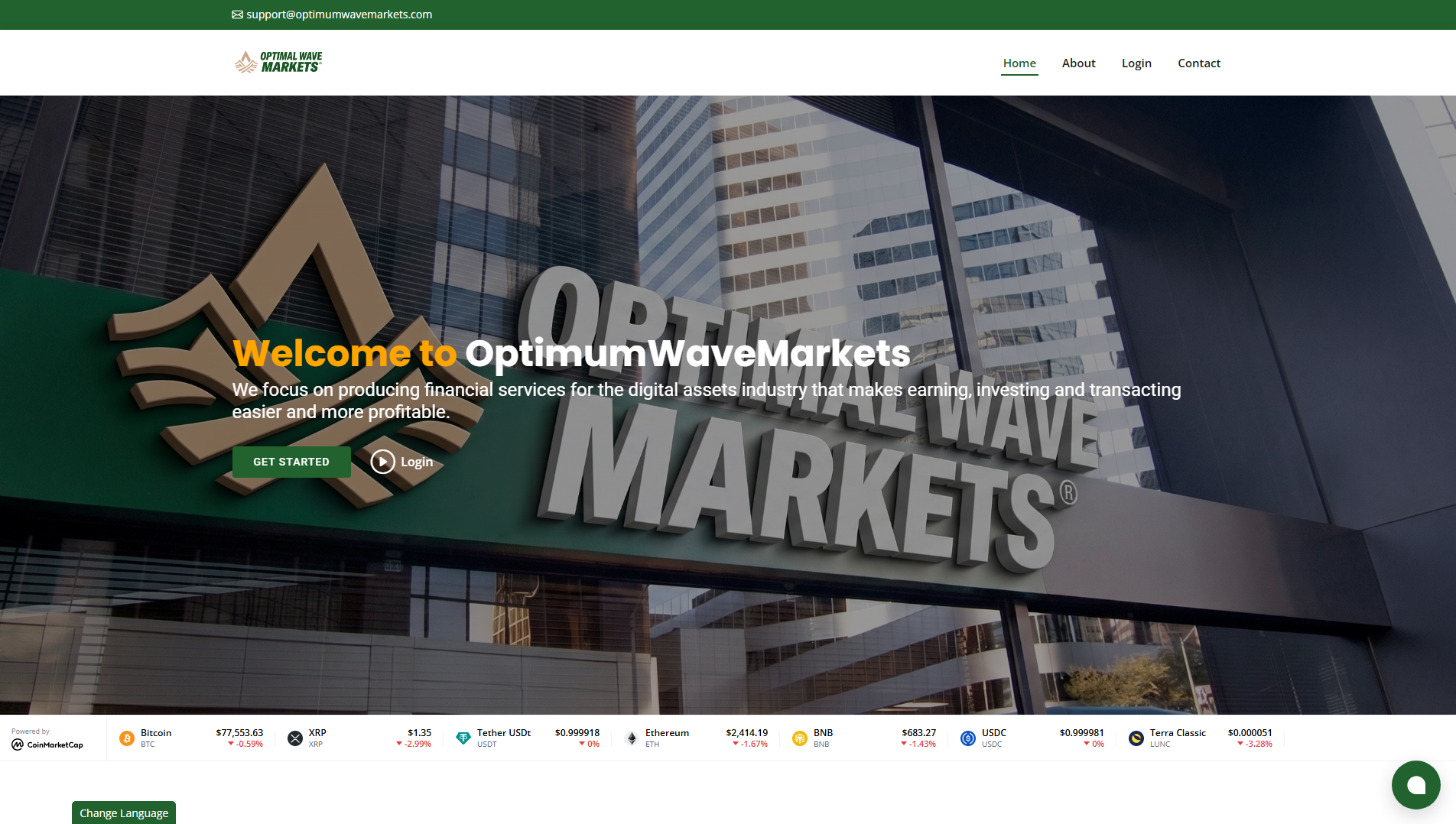 Stored capture of optimumwavemarkets.com