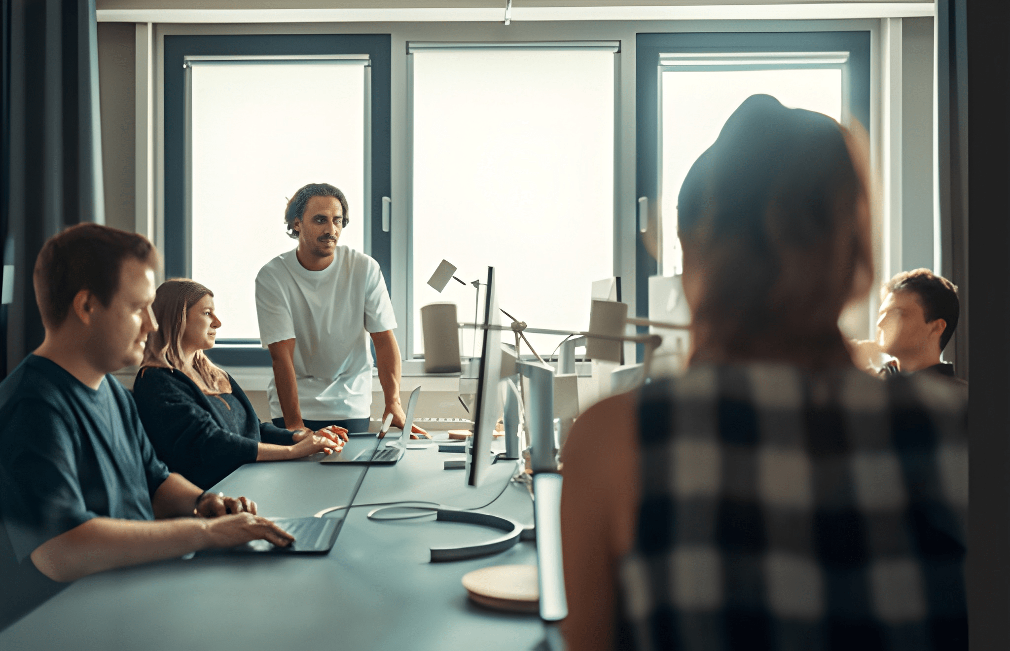 Digital marketing team working on growth strategy