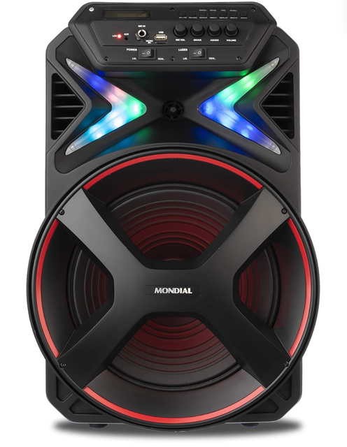 MONDIAL Caixa Amplificada Connect Lights, Preto/Vermelho, 400W RMS, Bivolt - CM-400