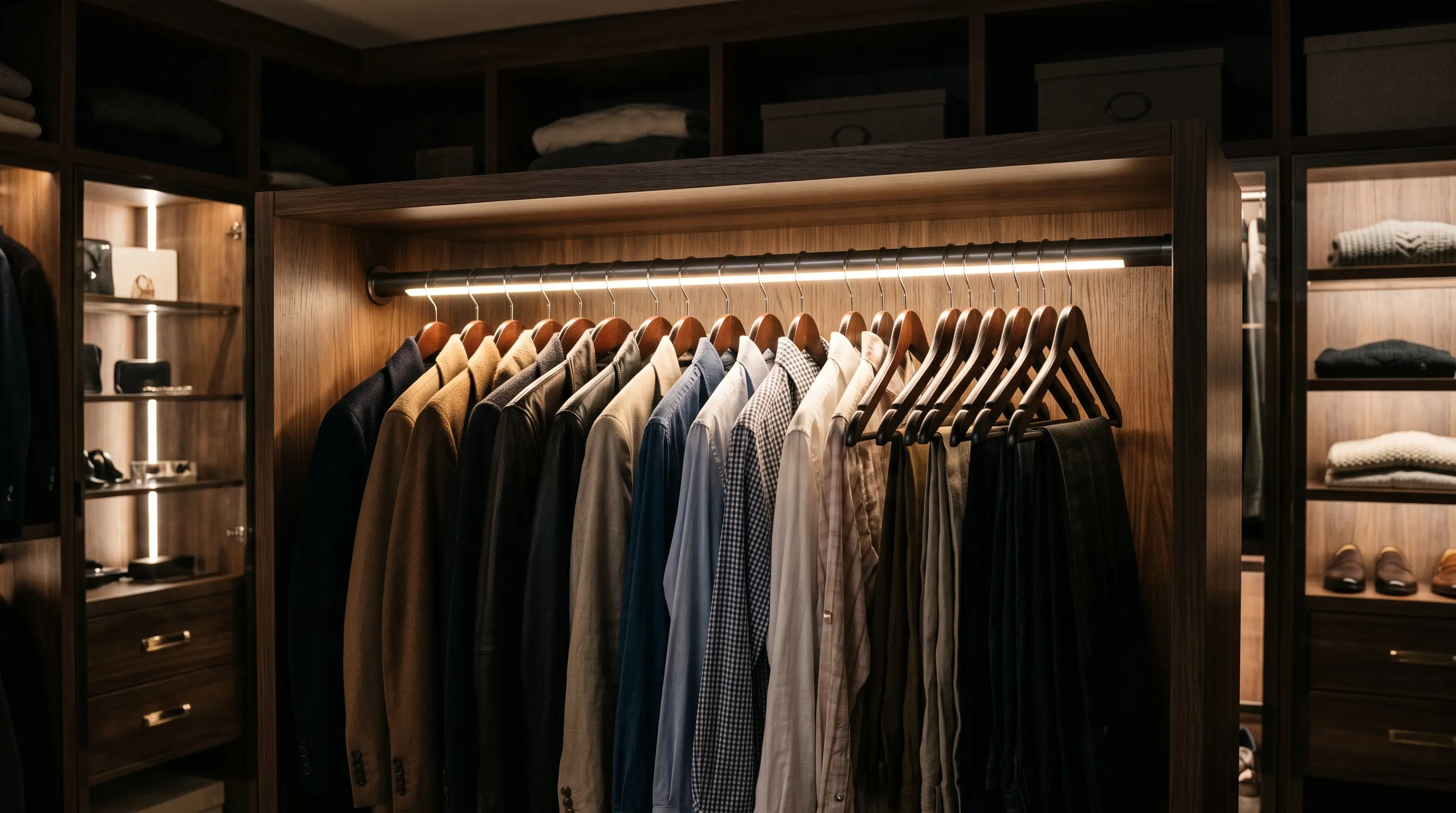 Illuminated Closet Clothing Rods