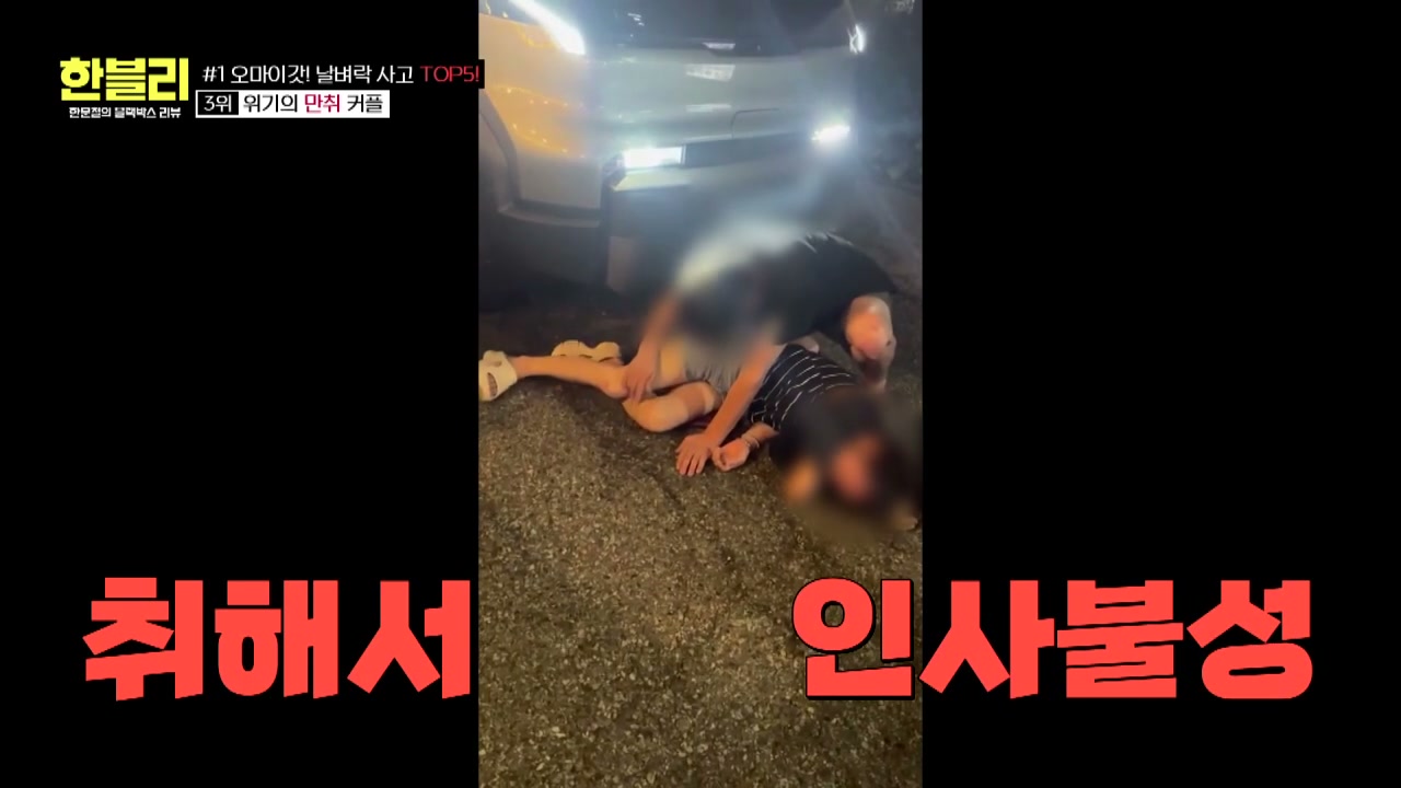 한블리 야간도로 만취커플 사고 추가 캡처 4