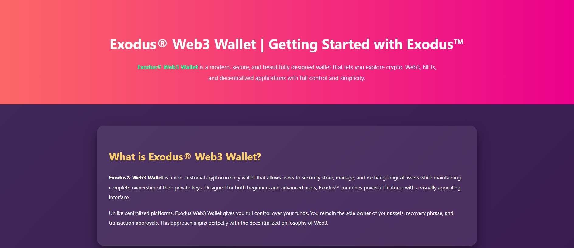 Forensic screenshot of exoduss-pdf-wallet.wasmer.app showing the phishing page layout