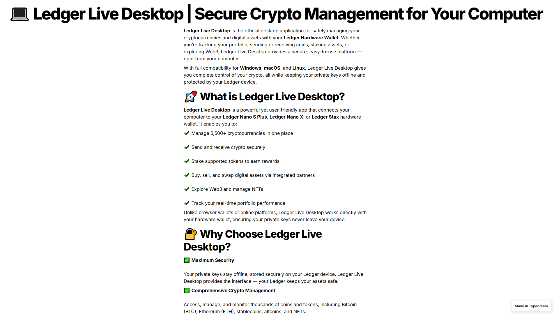 Stored capture of desktop-ledgercom-live.typedream.app