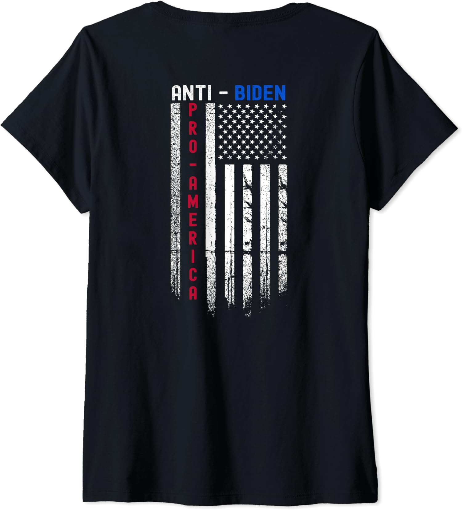 American Flag Design Pro America Anti Biden Impeach Ladies’ V-Neck Tshirt