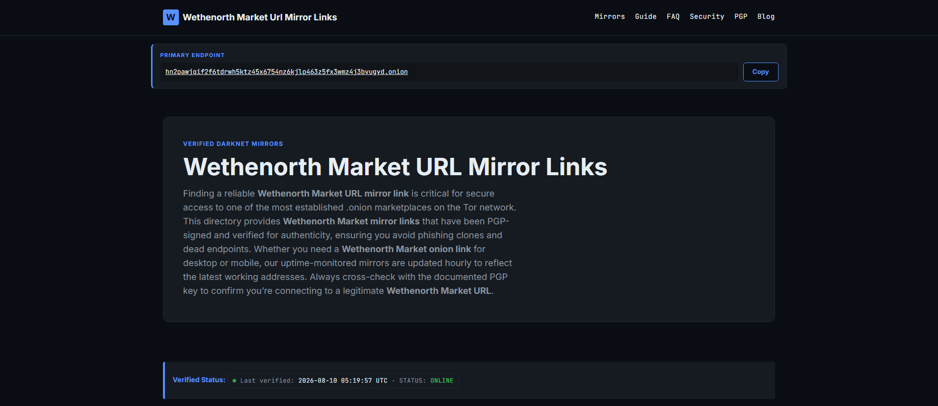 Stored capture of wethenorth-market-url-mirror-links.sbs