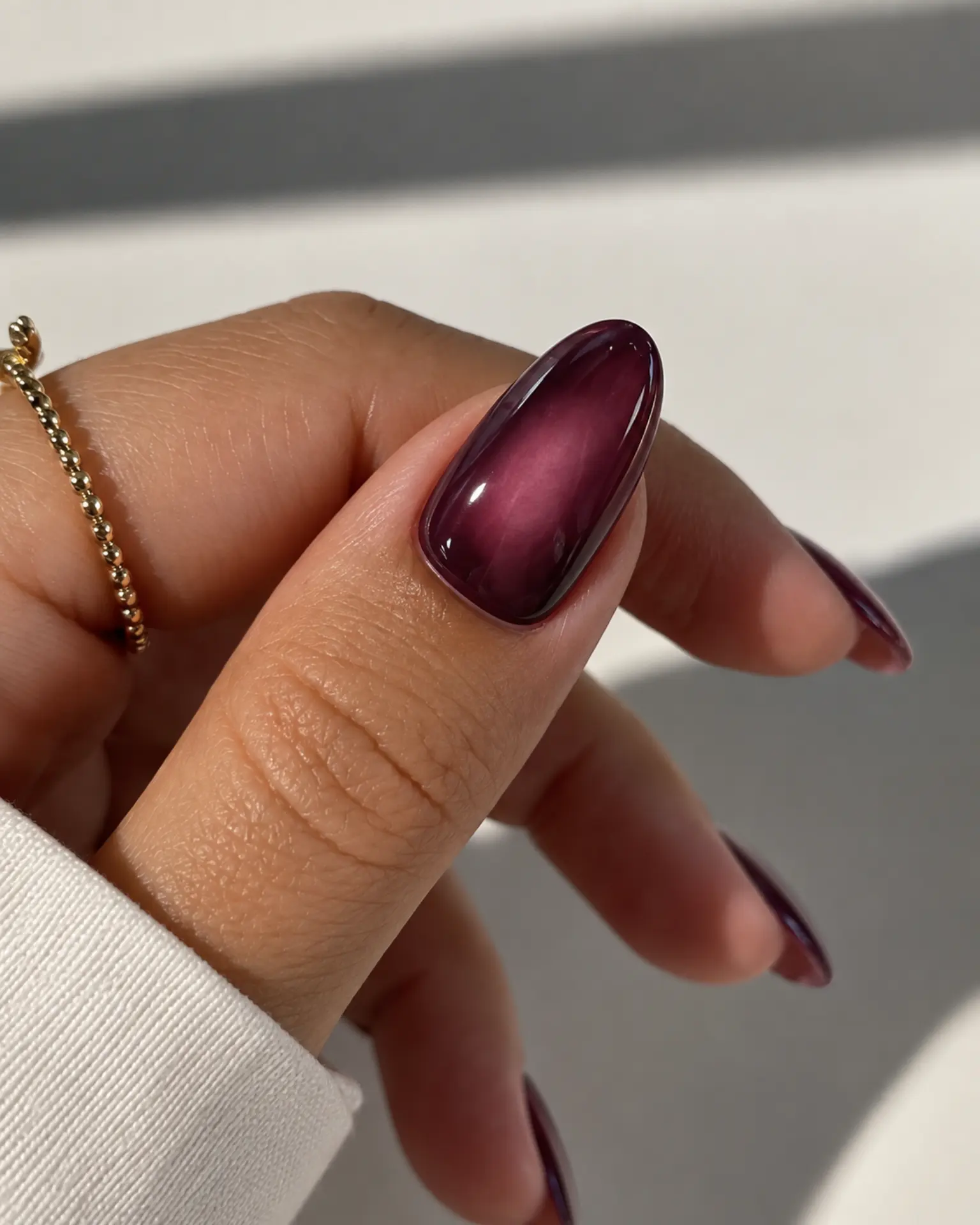 Plum Velvet Aura manicure inspiration for dark aura nail ideas