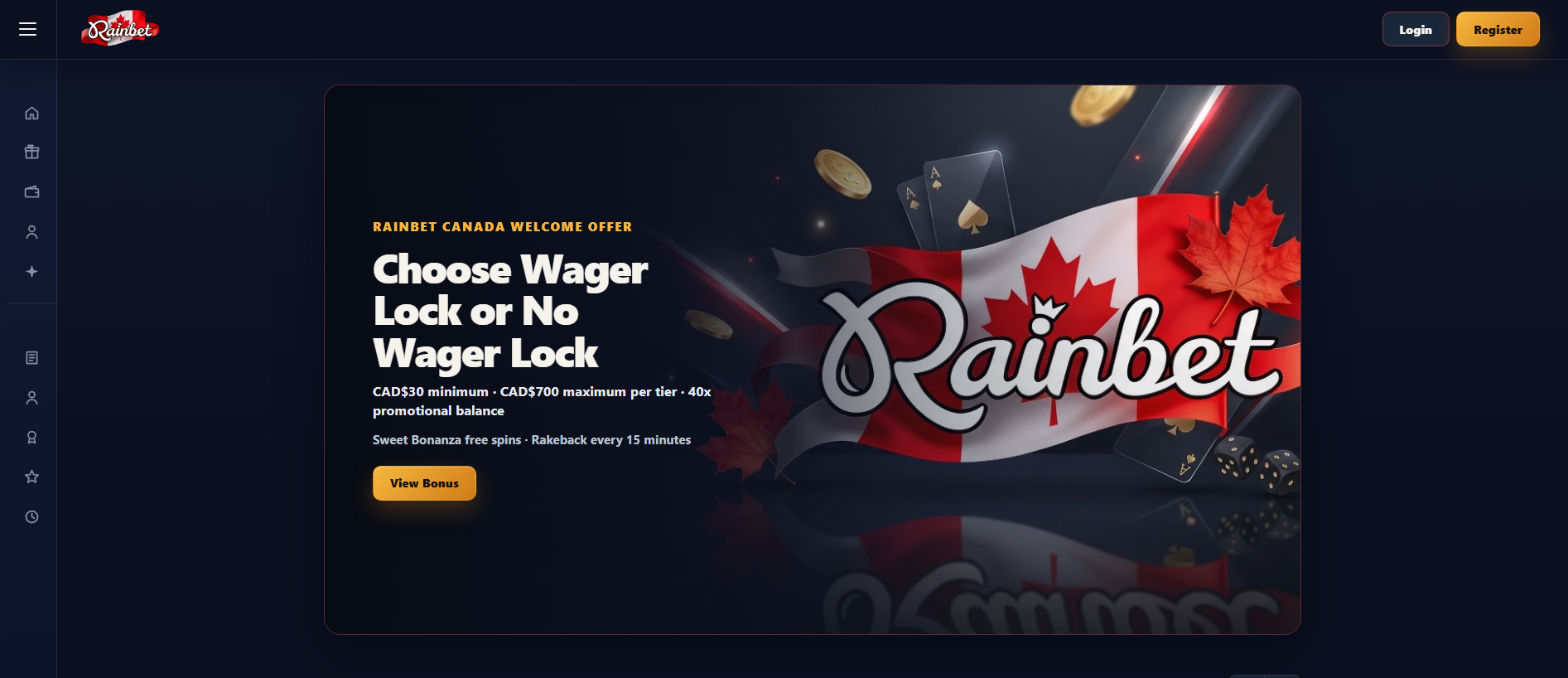 Screenshot of rainbets-canada.com